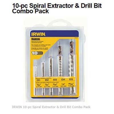 HAN11117 image(0) - EXTRACTOR SPIRAL SET 10PC SCREW&COBALT DRILL BIT