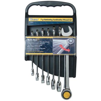 TIT17351 image(0) - 7-PC RATCHETING METRIC COMBINATION W