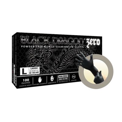 BLACK DRAGON ZERO PF NITRILE EXAM GLOVES XL