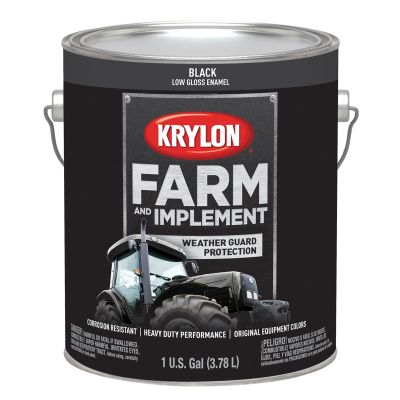 Krylon Farm/Implement; Low Gloss Black; 128 oz. Gallon