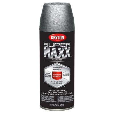 Krylon Supermaxx Paint+Primer; Hammered Silver; 12 oz. Aerosol