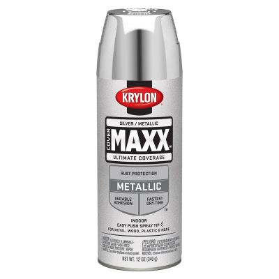 Krylon Covermaxx Paint+Primer; Silver; 12 oz. Aerosol