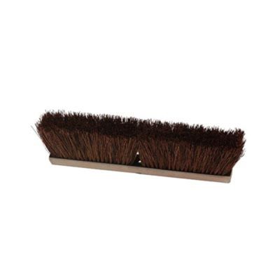 Outdoor Push Broom Head Only, 18 in. Wide Wood Block, with 4 in. Stiff Palmyra Bristles