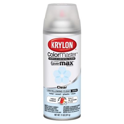 Krylon Interior Exterior Clear Top Coat; Crystal Clear Satin Finish; 11 oz. Aerosol