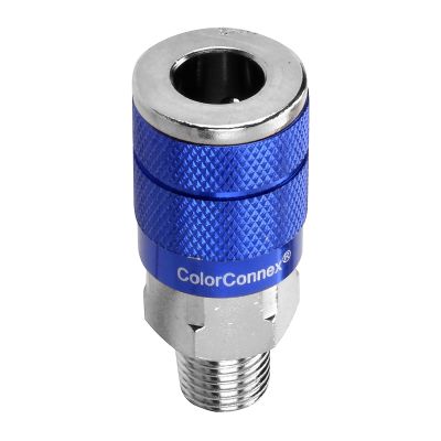 ColorConnex Coupler, Type C, 1/4" MNPT, 1/4" Body, Blue