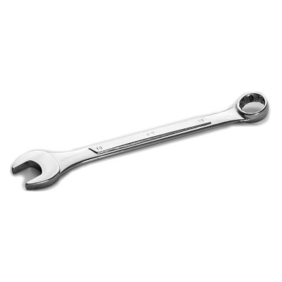 Chrome Combination Wrench, 19mm, with 12 Point Box End, Raised Panel, 9" Long