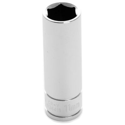 Chrome Socket, 1/4" Drive, 11mm, 6 Point, Deep