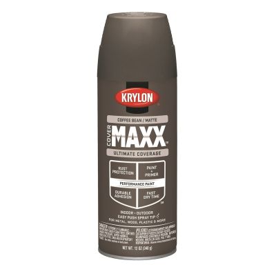 Krylon Covermaxx Paint+Primer; Matte Coffee Bean; 12 oz. Aerosol