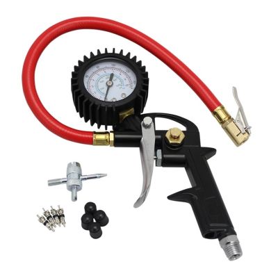 Pistol Analog Inflator Gauge 10 Pc Kit
