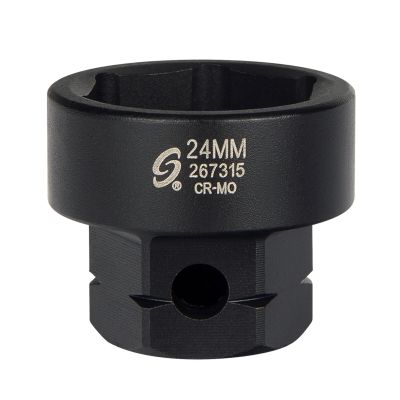 Sunex Tools 1/2 in. Drive 6-Point Low Profile Impact Socket w/ Hex Shank, 24 mm