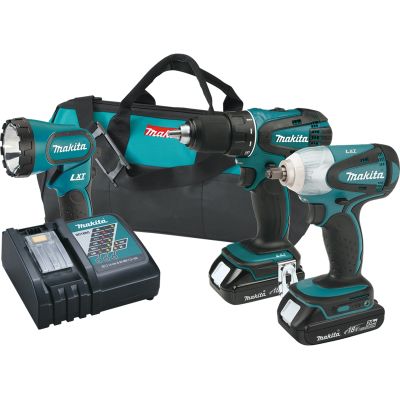 Makita 18V LXT 3-Piece Combo Kit with 2.0 Ah Batteries