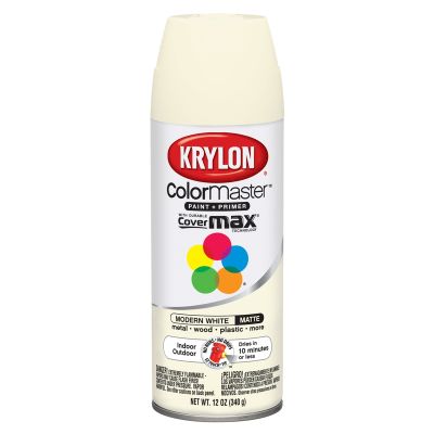 Krylon Colormaster Paint; Matte Modern White; 12 oz. Aerosol