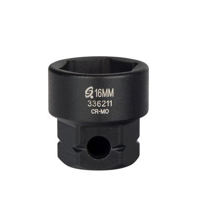 Sunex Tools 3/8 in. Drive 6-Point Low Profile Impact Socket w/ Hex Shank, 16 mm
