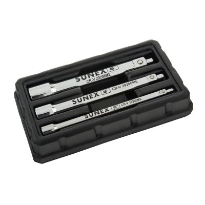 Sunex Tools 3-Piece 1/4 in., 3/8 in., 1/2 in. Drive Chrome 6 in. Magnetic Extension Set