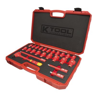 24-Piece 1/2" Drive 6 Point Insulated Socket Wrench Set