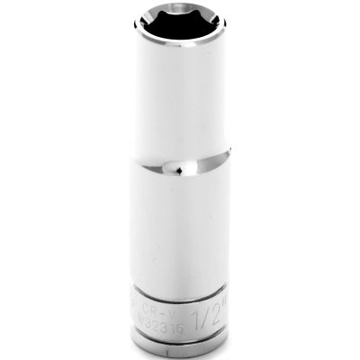 Chrome Socket, 1/2" Drive, 1/2", 6 Point, Deep