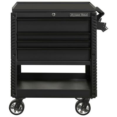 33 4 Drawer Deluxe Tool Cart w/Bumpers, Black w/Black Quick Release Drwr Pulls