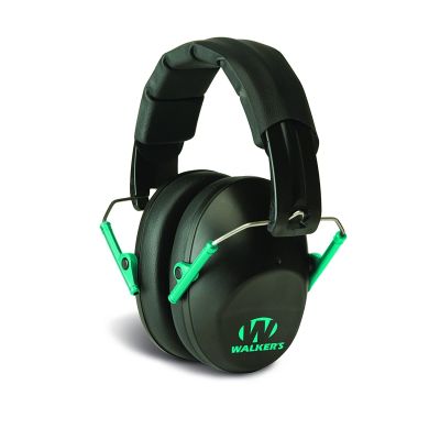 Pro Low Profile Folding Earmuff in Black/Teal