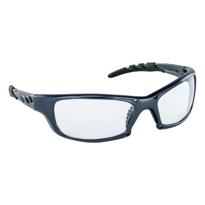 SAS542-0300 image(0) - GTR High-Impact Charcoal Frame Poly Clear Lens Safe Glasses, Eye Protection, in Polybag