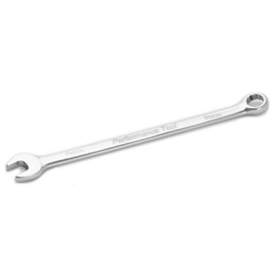 Long Chrome Combination Wrench, 9mm, with 12 Point Box End, Fully Polished, 6-5/16" Long