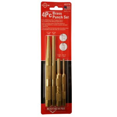 Mayhew 4-Piece Brass Punch (Inch) Set