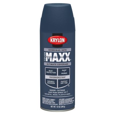 Krylon Covermaxx Paint+Primer; Satin Oxford Blue; 12 oz. Aerosol
