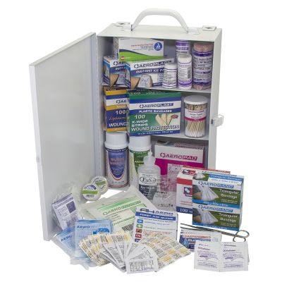 First Aid Kit in Metal Case Covers 100 People