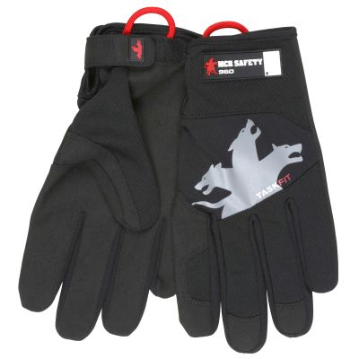 MCR Safety Mechanics Gloves, TaskFit Design Synthetic leather palm, Nylon / Spandex back Adjustable Wrist Closure Touch Screen friendly