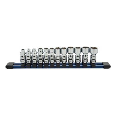 Sunex Tools 12-Piece 1/4 in. Drive Universal Socket Set- mm 6-Po in. t Rail