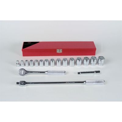 1/2"Dr 6Pt Std Skt Bx Set 18Pc