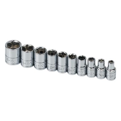 SKT4910 image(0) - SOCKET SET 1/4IN. DRIVE 10 PC SAE STD 6 POINT