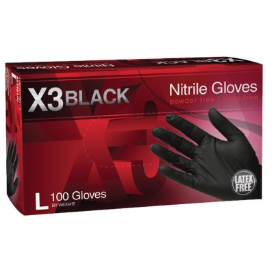 AMXBX346100 image(0) - L X3 Powder Free, Textured, Black Nitrile