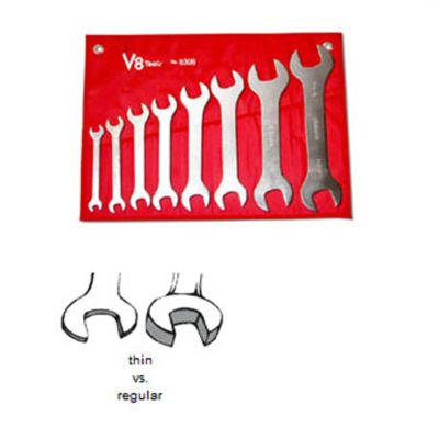 V8T8308 image(0) - 8PC SUPER THIN WRENCH SET, SAE