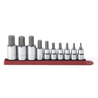 KDT80579 image(0) - 10PC 3/8" & 1/2" DRIVE SAE HEX BIT SOCKET SET