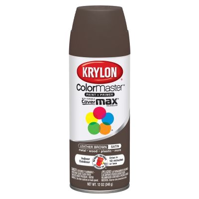 Krylon Colormaster Paint; Satin Leather Brown; 12 oz. Aerosol