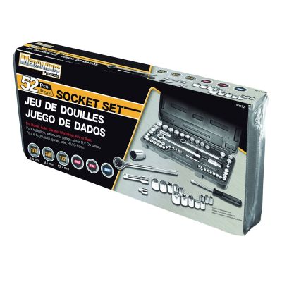 52-Piece 1/4" 3/8" 1/2" Drive Socket Set