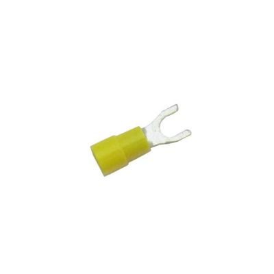 Terminal Spade #8 Yellow Vinyl Insulated (12-10) (100/Bag)