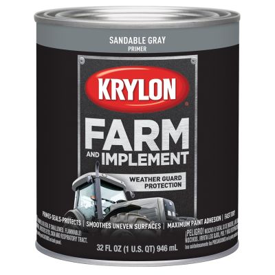 Krylon Farm/Implement; Sandable Gray Primer; 32 oz. Quart