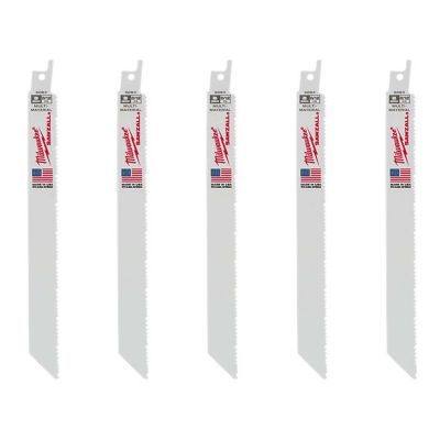 Milwaukee 5-Pack of 12 in. with 8/12 TPI Mutli-Material Cutting SAWZALL Reciprocating Saw Blades