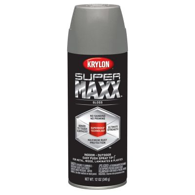 Krylon Supermaxx Paint+Primer; Classic Gray; 12 oz. Aerosol