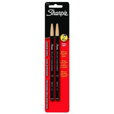 Sharpie 2 Count Peel-Off China Markers, Black
