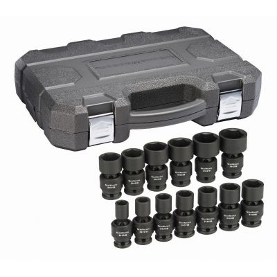 3 Piece 1/2" Drive 6 Point SAE Universal Impact Socket Set