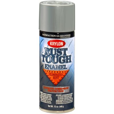 Krylon Rust Tough Enamel Paint, Aluminum, 12 oz Can, One Coat Coverage, Low Odor