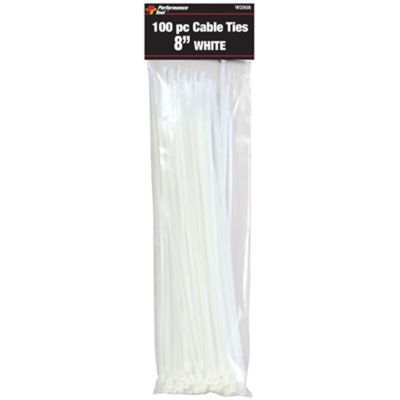 100pc 8 Cable Ties, White