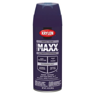 Krylon Covermaxx Paint+Primer; Gloss Purple; 12 oz. Aerosol
