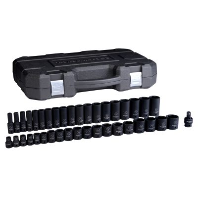 39-Piece 1/2" Drive 6 Point SAE Standard/Deep Impact Socket Set