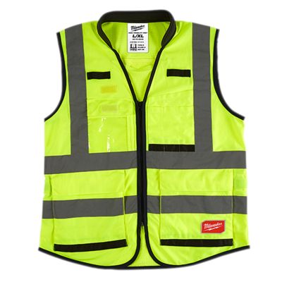 Milwaukee Hi-Vis Yellow Performance Safety Vest, Size L/XL