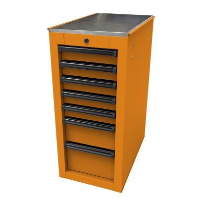 Homak Mfg. RS PRO 14-1/2 in. 7-Drawer Side Cabinet, Orange