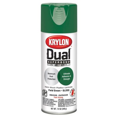 Krylon Dual Superbond Paint+Primer; Gloss Field Green; 12 oz. Aerosol