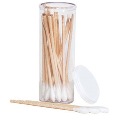 HARTSingle-Tip Cotton Applicators, Non-sterile, Wood Stick (25 per Vial)
